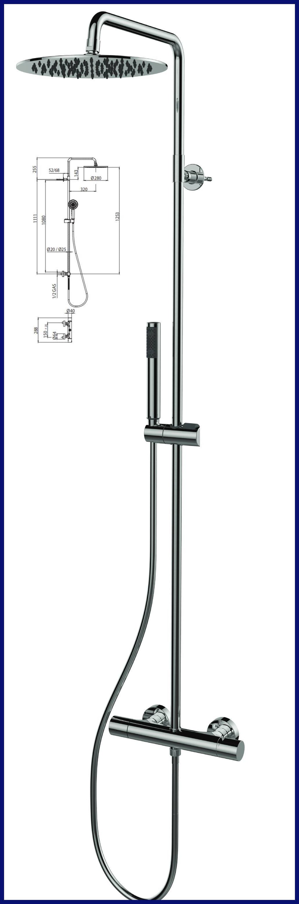 Set colonna doccia con miscelatore soffione doccetta asta saliscendi Bossini Tetis