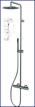 Set colonna doccia con miscelatore soffione doccetta asta saliscendi Bossini Tetis