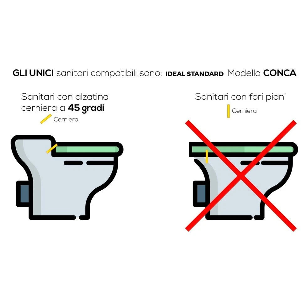 copri water ideal standard conca grigio sedile wc vaso asse tavoletta coperchio