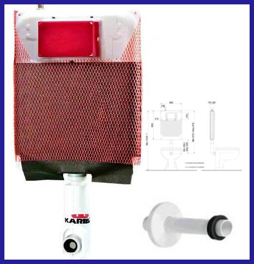 cassetta di scarico wc da incasso Kariba sciacquone water vaschetta bagno vaso