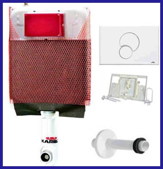 Cassetta di scarico wc incasso Kariba con placca Fidia bianca doppio tasto vaschetta water sciacquone vaso
