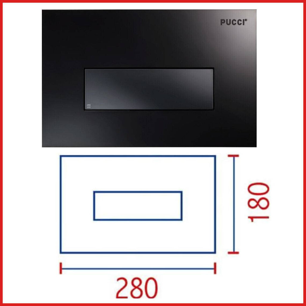 placca cassetta di scarico incasso wc Pucci linea per Sara 1 tasto pulsante nera