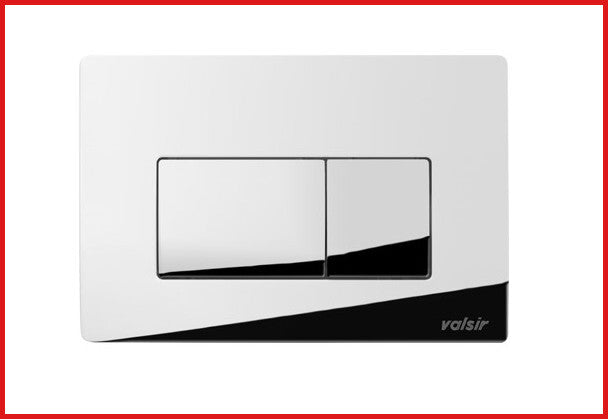 placca P1 per cassetta di scarico da incasso wc Valsir vaschetta sciacquone 2 tasti cromo lucido