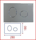 placca cassetta scarico wc incasso Pucci Ellisse doppio tasto 2 pulsanti cromo lucido