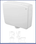 Cassetta di scarico wc esterna  CR Delta 2 sciacquone vaschetta 2 tasti doppio tasto vaso