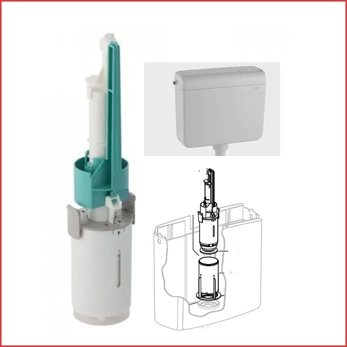 campana geberit ricambio 240.428.00.1 per cassetta di scarico wc esterna AP140 doppio 2 tasti