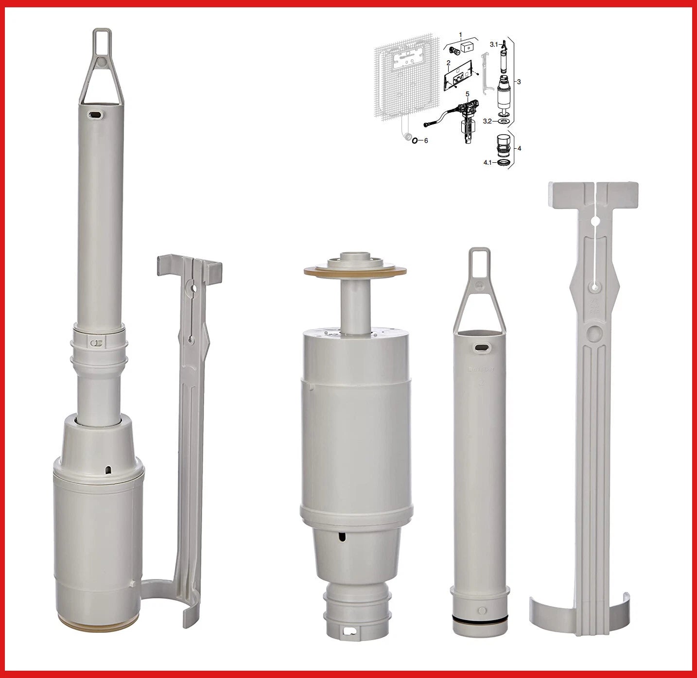 campana 215.299.00.1 geberit di ricambio per cassetta wc da incasso 1 tasto