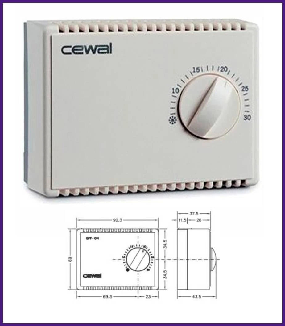 Termostato A Parete Per Caldaia Termostati Ambiente Manuale CEWAL on/off