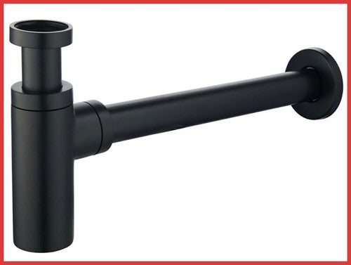 sifone a bottiglia nero tondo per lavabo lavandino bagno scarico acqua 1-1/4