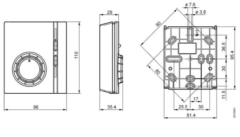 termostato ambiente Siemens  S55770-T225/RB11 per caldaia termosifoni a parete manuale termostati
