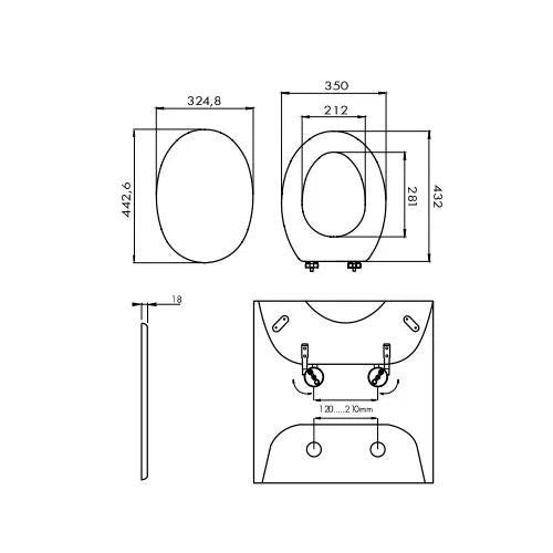 sedile copriwater dolomite donatello copri wc vaso asse tavoletta di legno