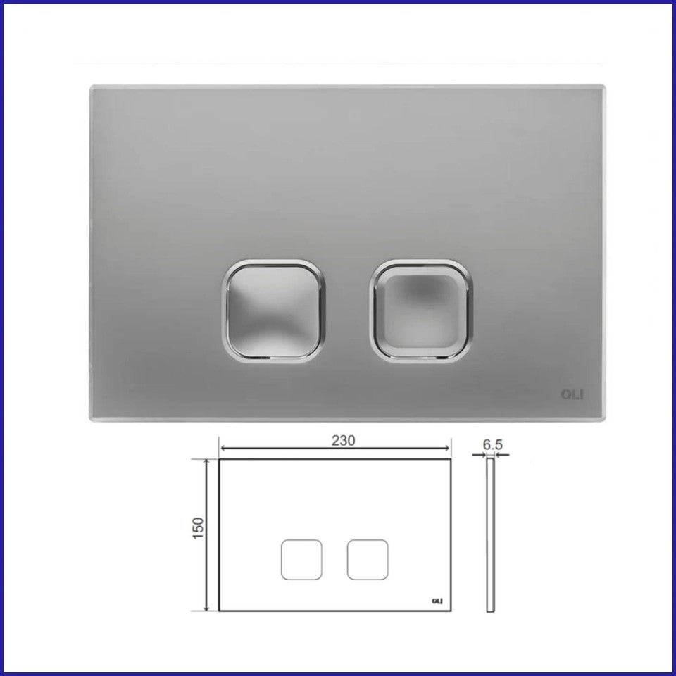 placca per cassetta di scarico ad incasso wc Plain cromo satinato Oli doppio tasto vaschetta