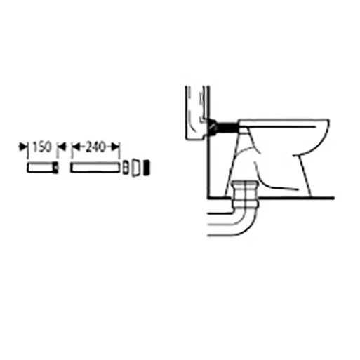 canotto di collegamento per cassetta di scarico wc da incasso grohe water vaso