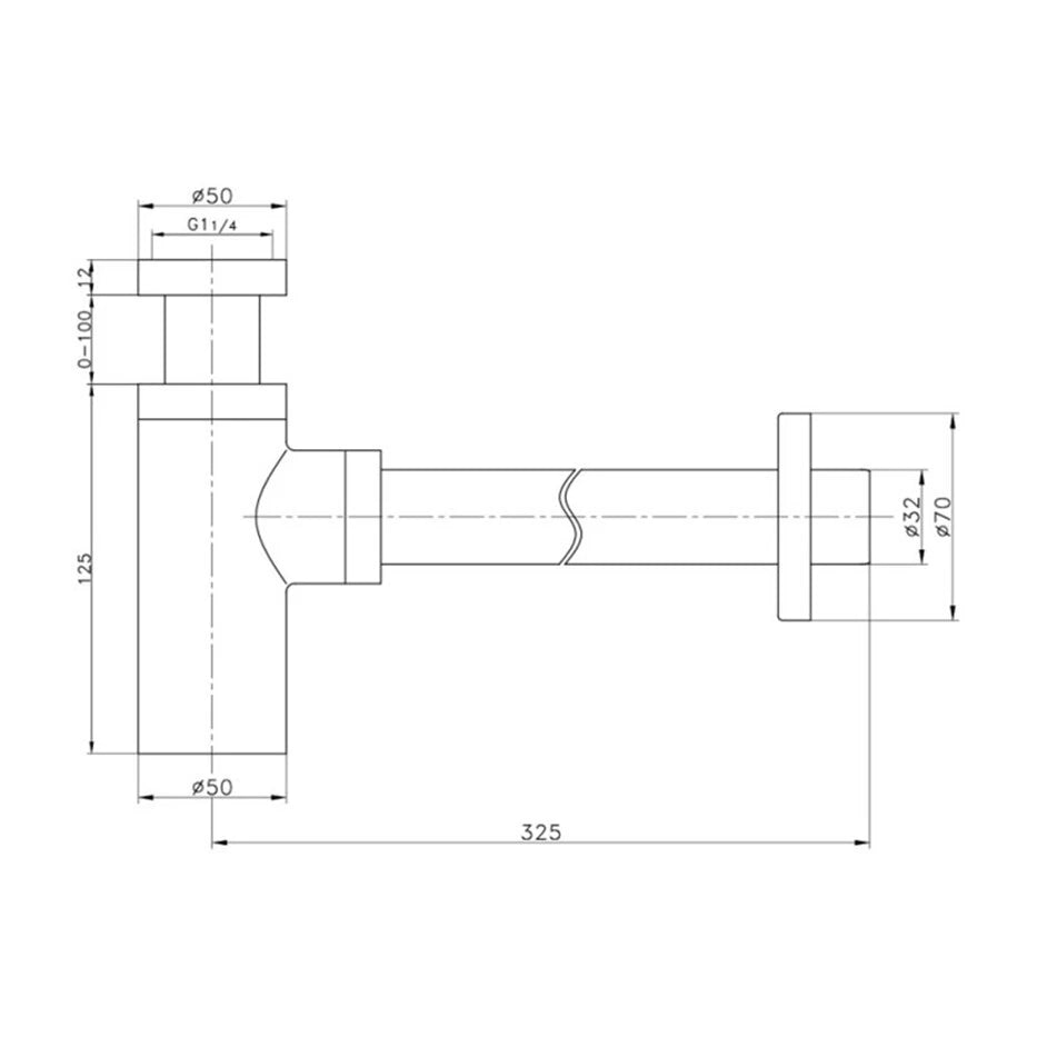 sifone a bottiglia bianco tondo per lavabo lavandino bagno scarico acqua 1-1/4