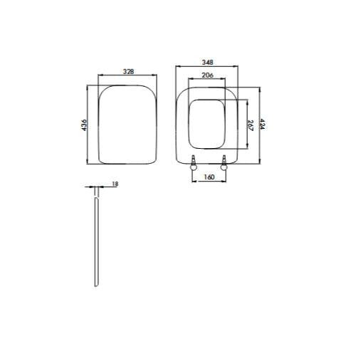 copri water ideal standard conca grigio sedile wc vaso asse tavoletta coperchio