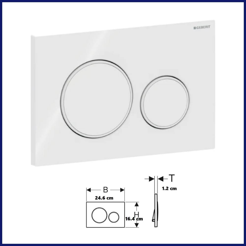 placca comando cassetta scarico incasso wc geberit sigma 20 doppio tasto bianco opaco