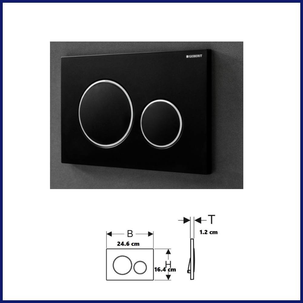 placca comando cassetta scarico incasso wc geberit sigma 20 doppio tasto nero
