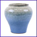 vaso in ceramica tondo interno esterno porta fiori vasetto smaltato colorato blu